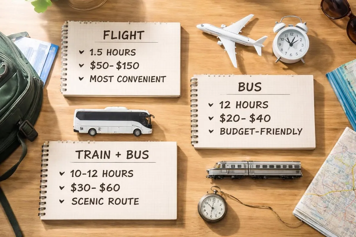 Bangkok to Phuket travel options comparison