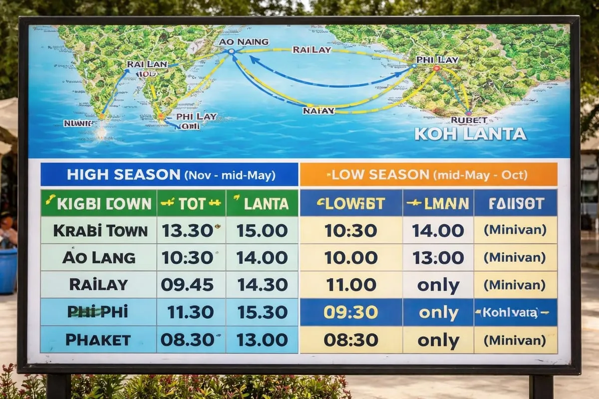 Ferry transfer routes to Koh Lanta