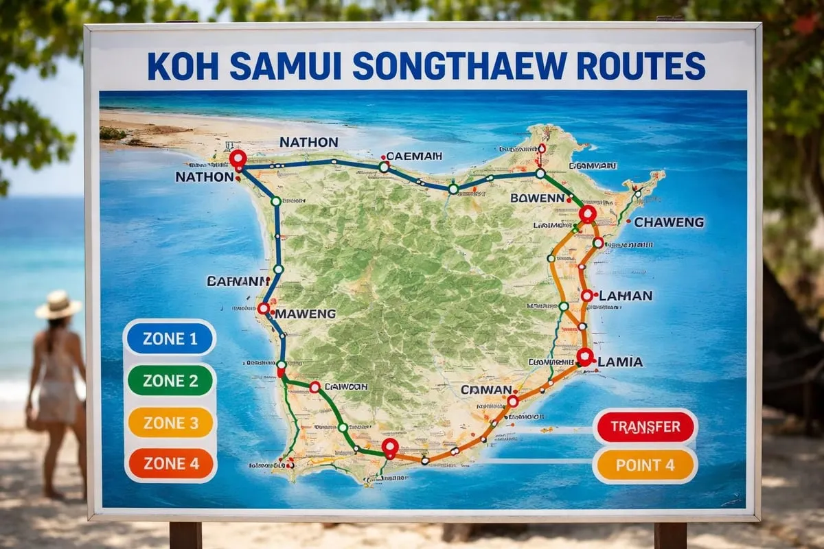 Songthaew route network