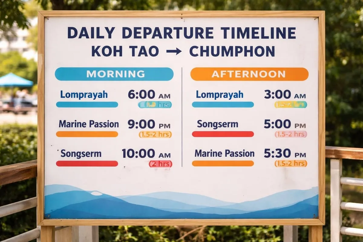 Ferry schedule overview