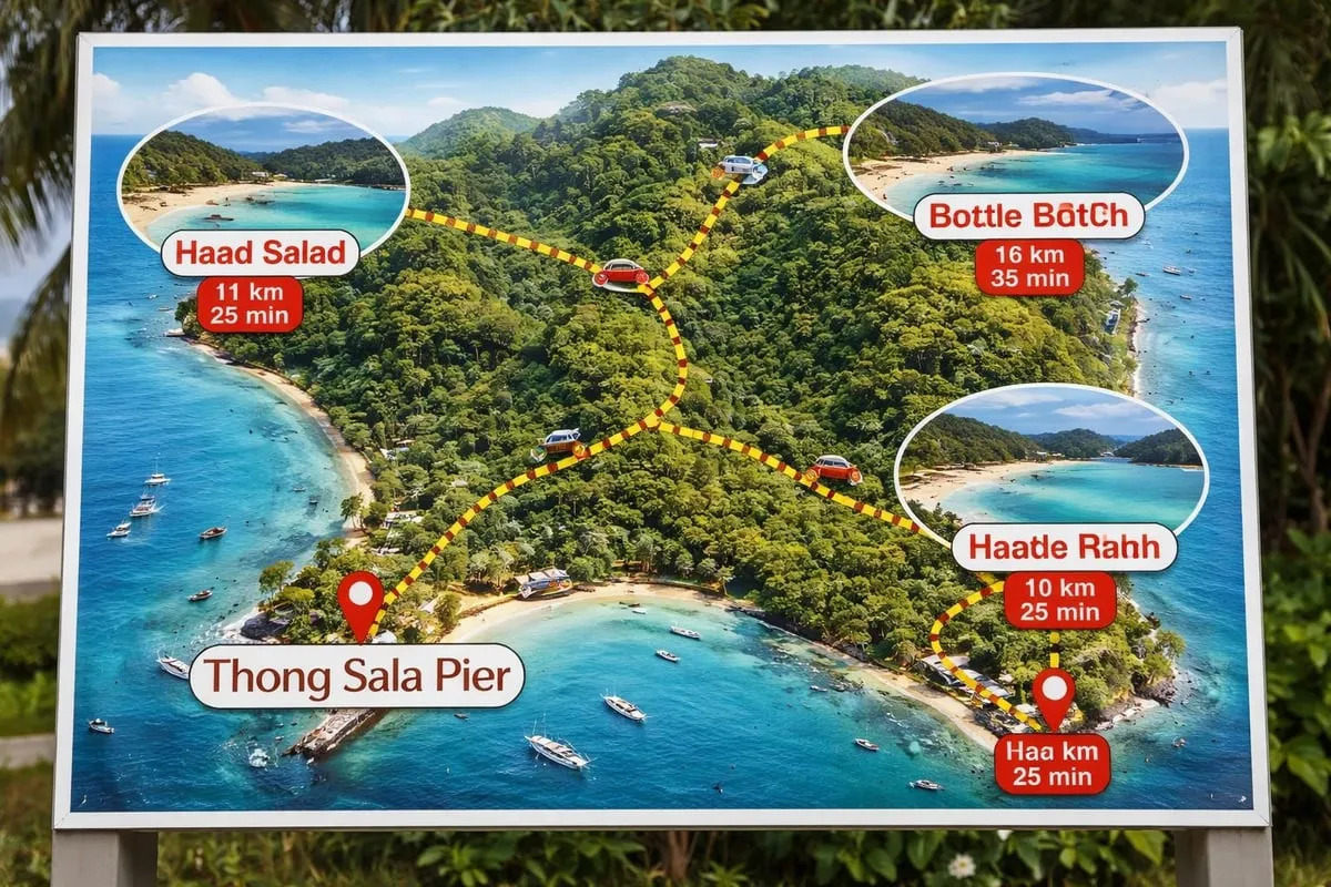 Koh Phangan arrival and distribution