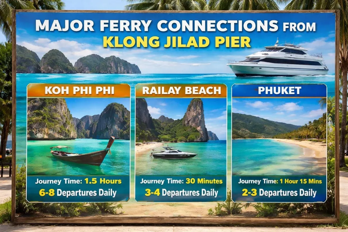 Ferry routes from Klong Jilad Pier