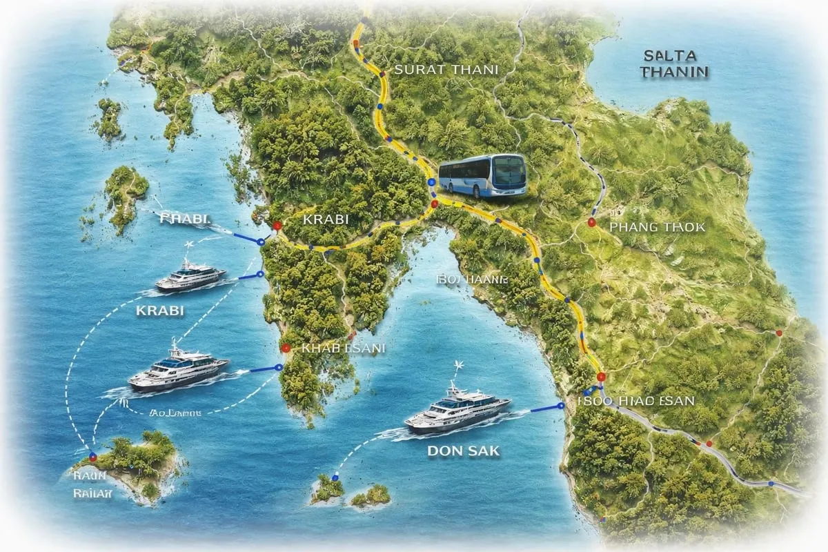 Transport connections between Krabi and Surat Thani