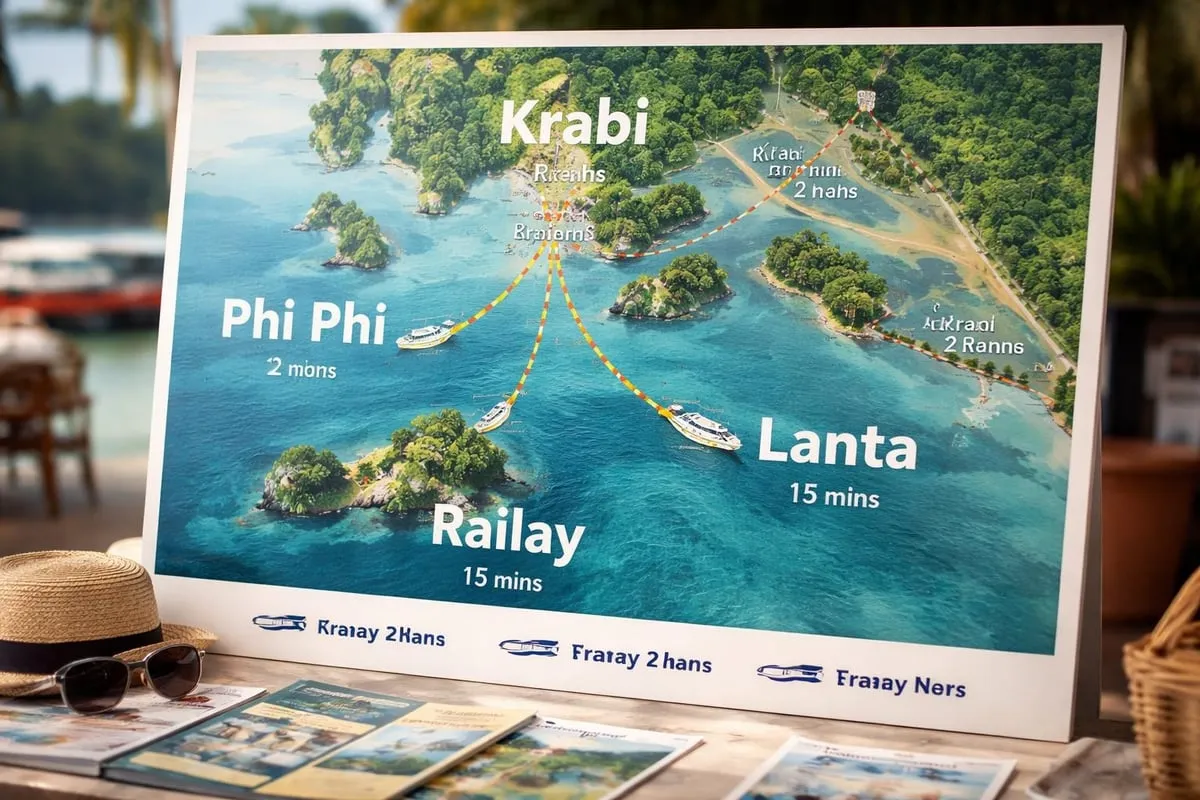 Island hopping routes from Krabi