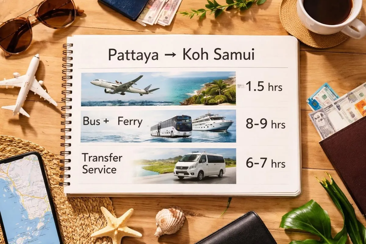 Transportation options from Pattaya to Koh Samui