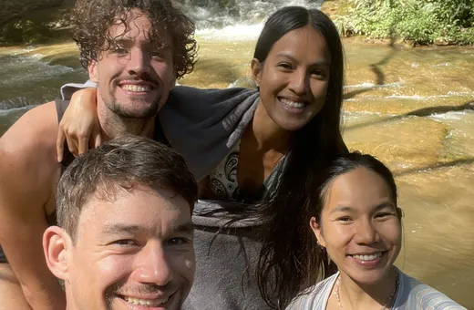 TBT team with ferry operators at Koh Tao pier