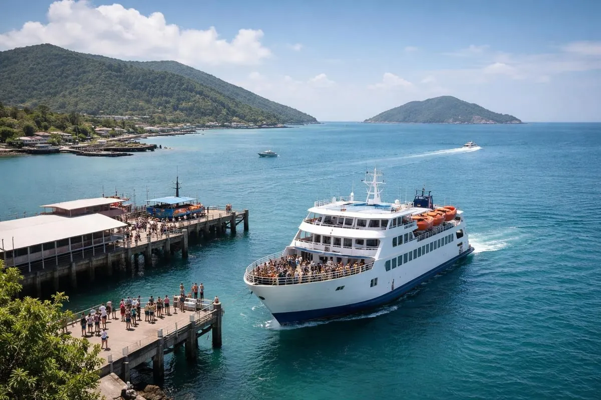 Ferry route connection between islands