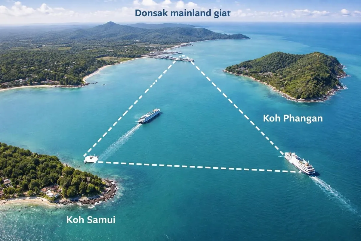 Raja Ferry route map