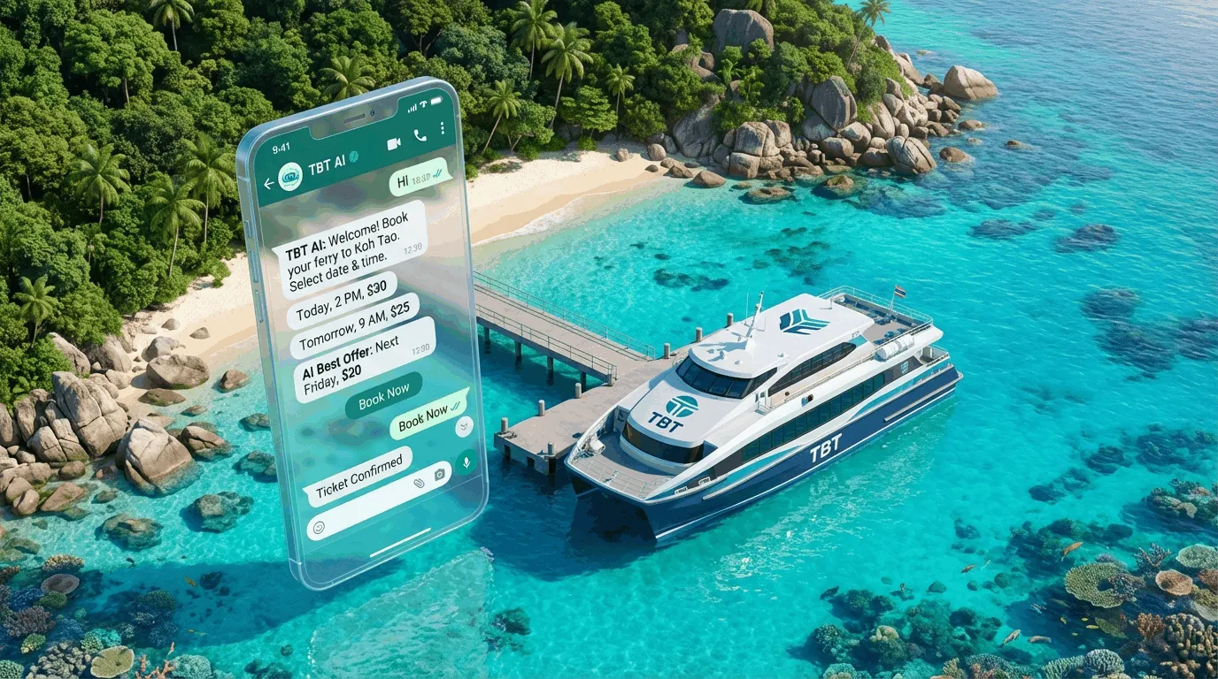 TBT AI Booking Interface Illustration